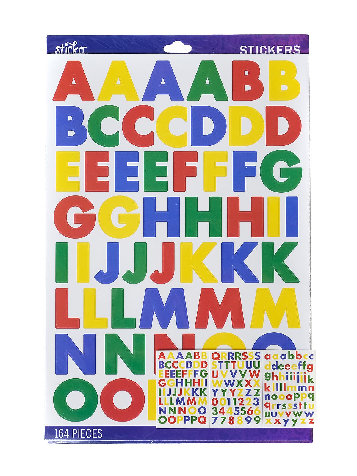 Alphabet Stickers large colorful futura 164 pieces