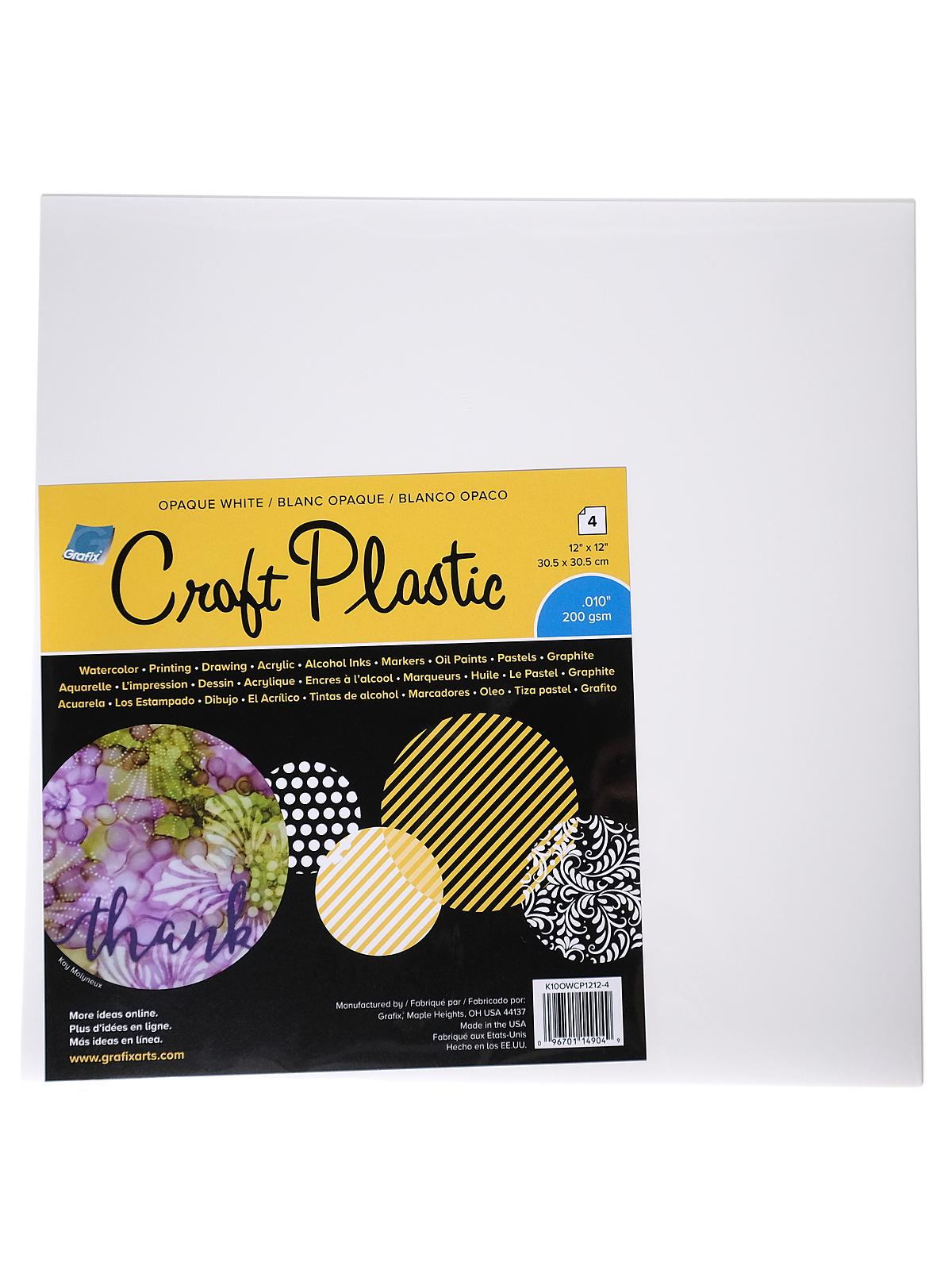 Craft Plastic .010 12 in. x 12 in. pack of 4