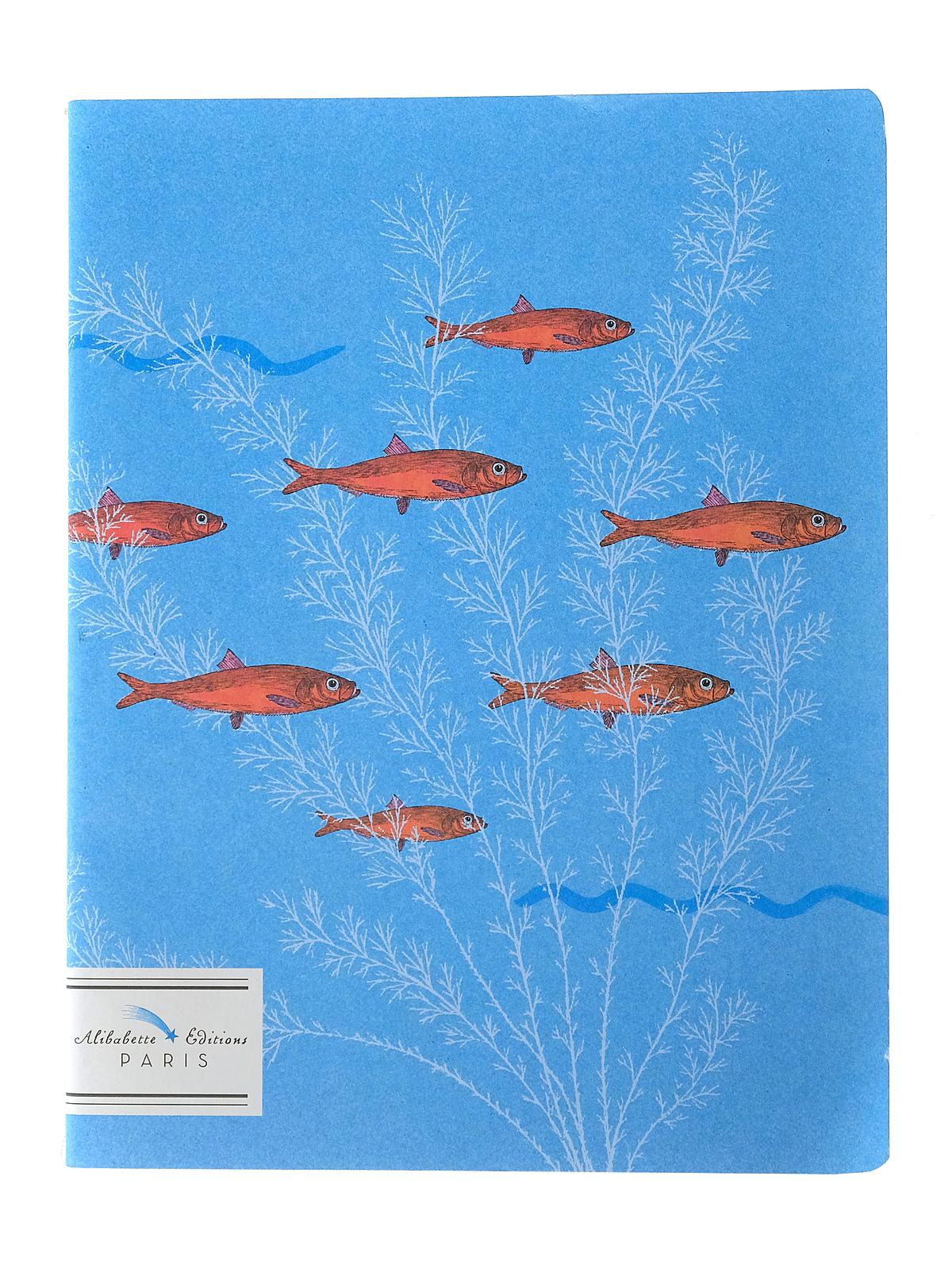 Lined Journals Red Fish Blue Ocean