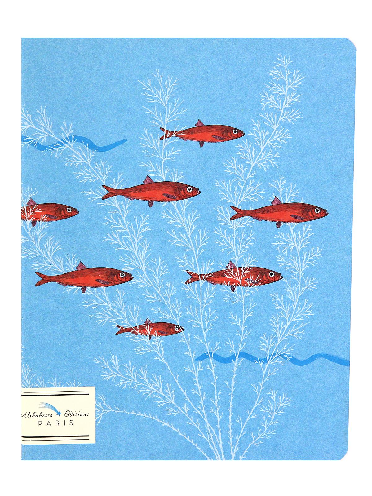 Lined Journals Red Fish Blue Ocean