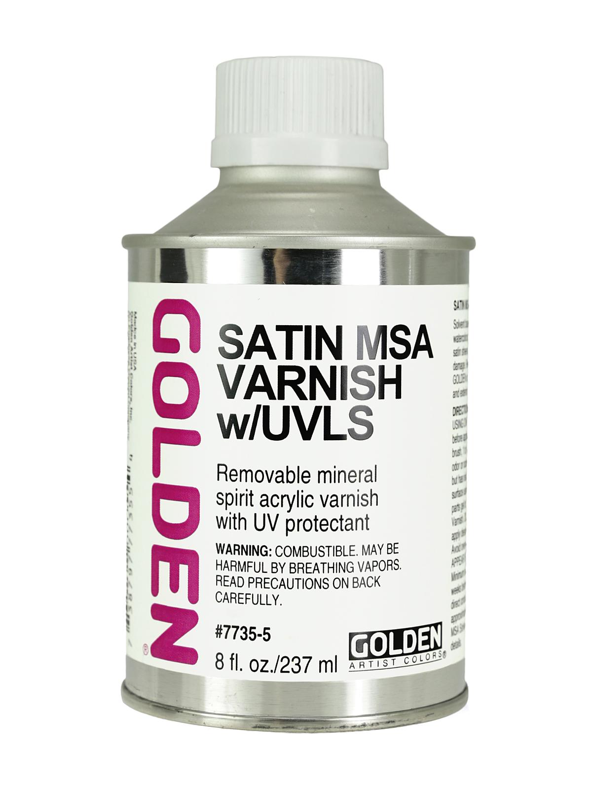 MSA (Mineral Spirit Acrylic) Varnish with UVLS satin 8 oz.