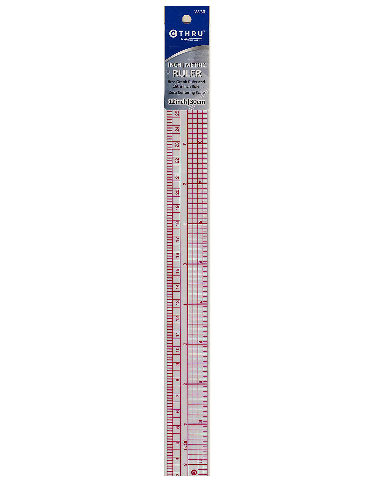 Metric Transparent Ruler 1 in. x 12 in.