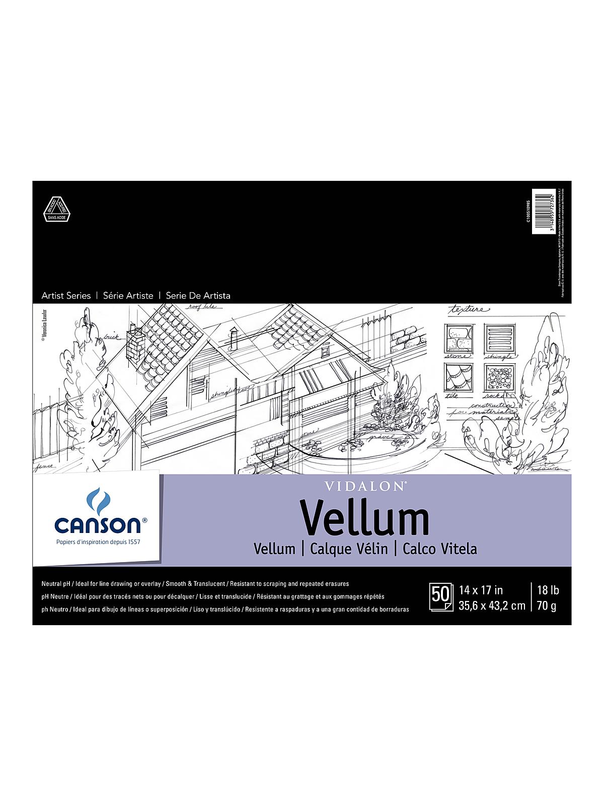 Vidalon Tracing Vellum 14 In. X 17 In. Pad Of 50 Sheets