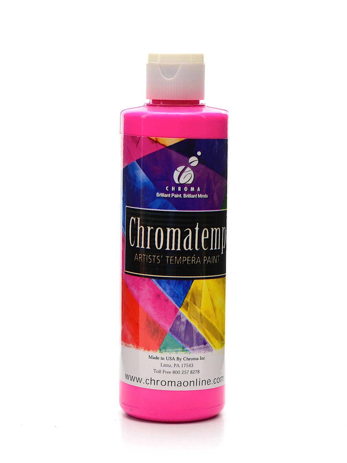 ChromaTemp Artists' Tempera Paint fluorescent pink (violet) 8 oz.