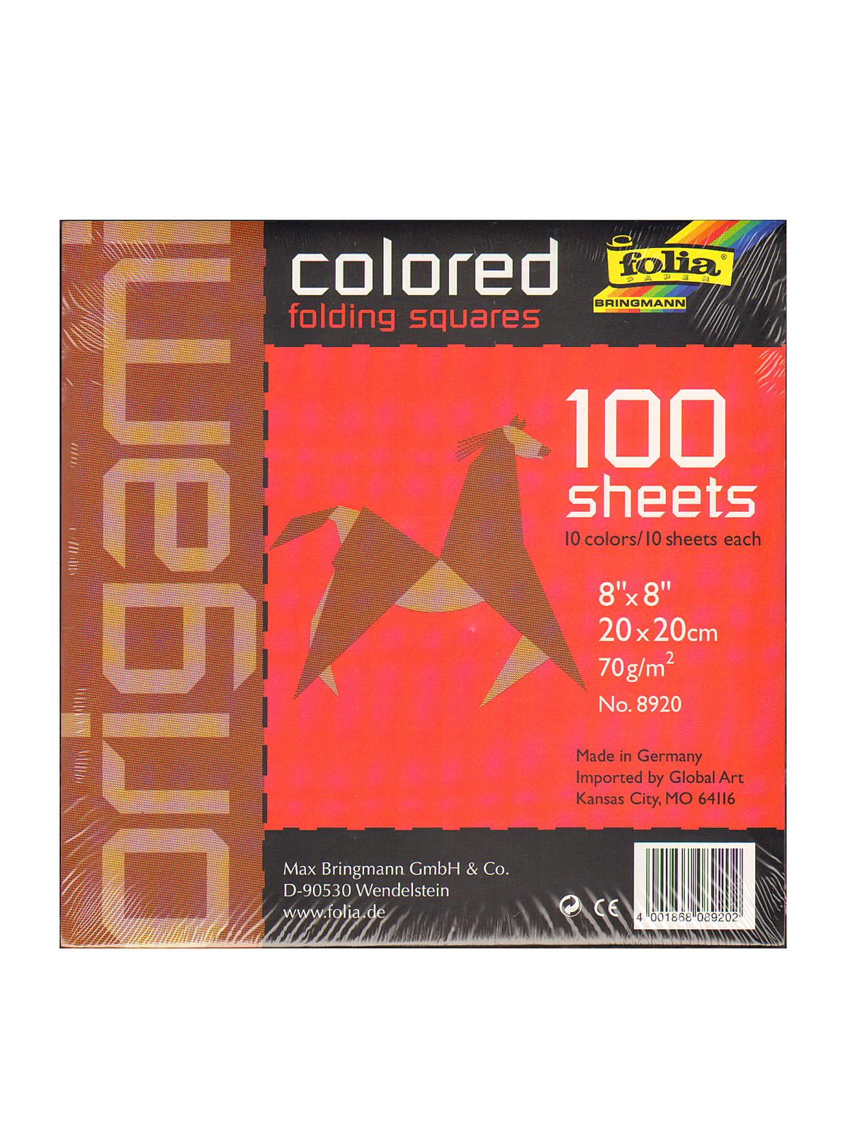 Origami Colored Folding Squares assorted colors 8 in. x 8 in. 100 sheets