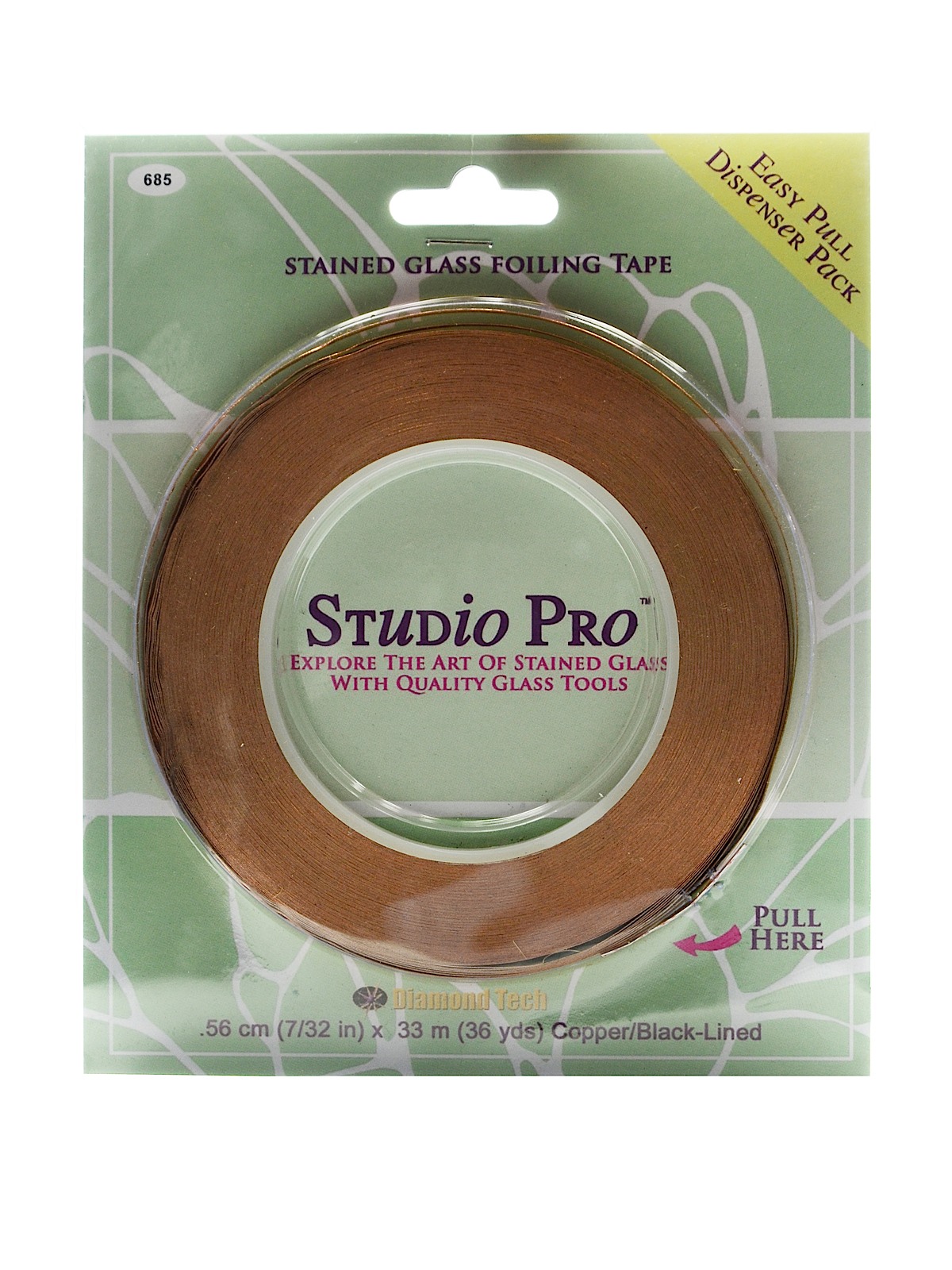 Studio Line Stained Glass Foil Black Lined Copper 7 32 In.