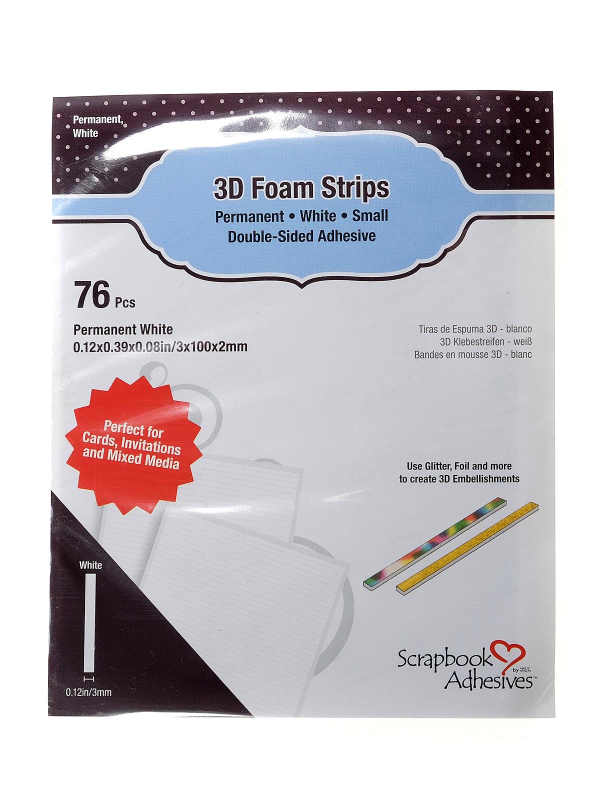 3D Foam Strips white pack of 76