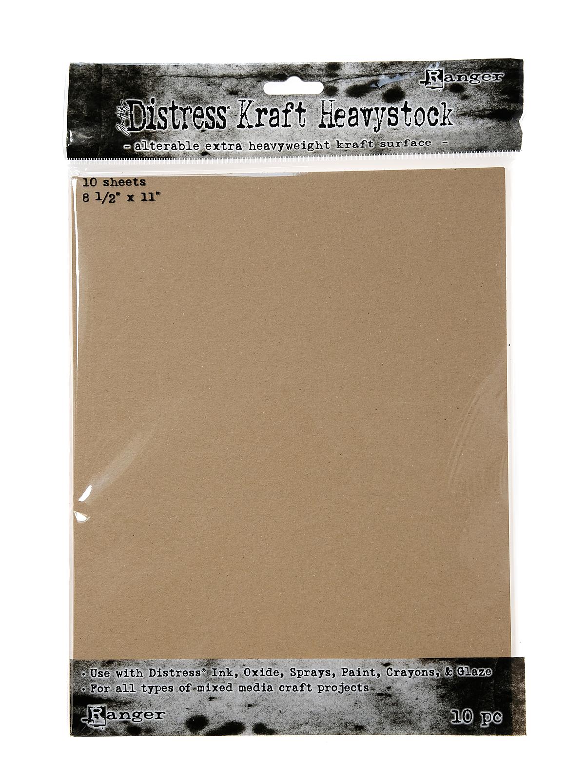 Tim Holtz Distress Heavystock Kraft 8 1 2 In. X 11 In. Pack Of 10 Sheets