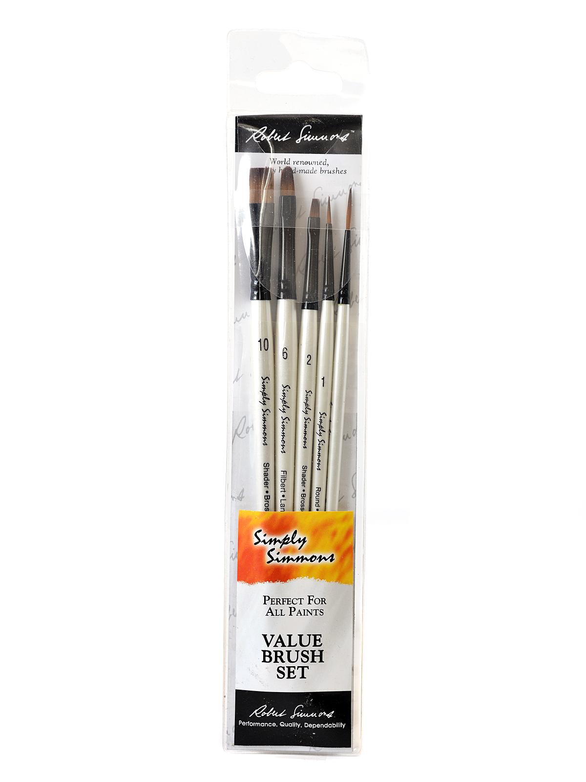 Simply Simmons Short Handle Brush Sets Everything Set 5-piece