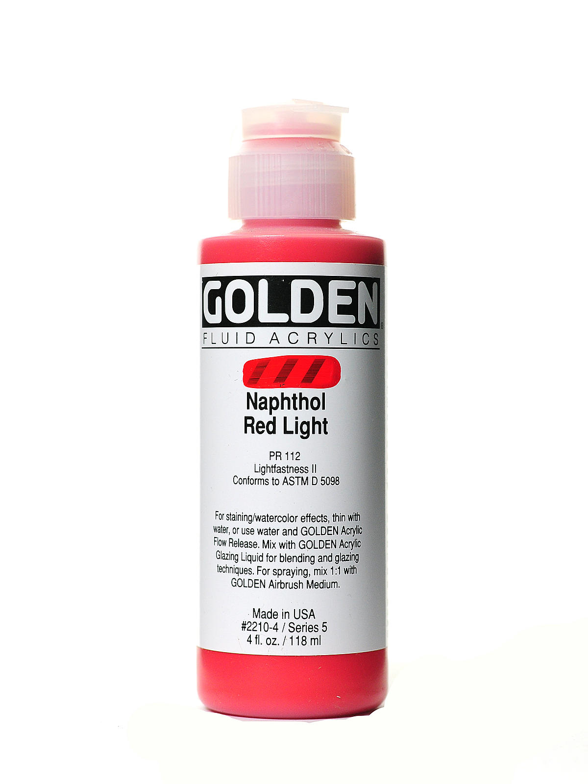 Fluid Acrylics naphthol red light 4 oz.