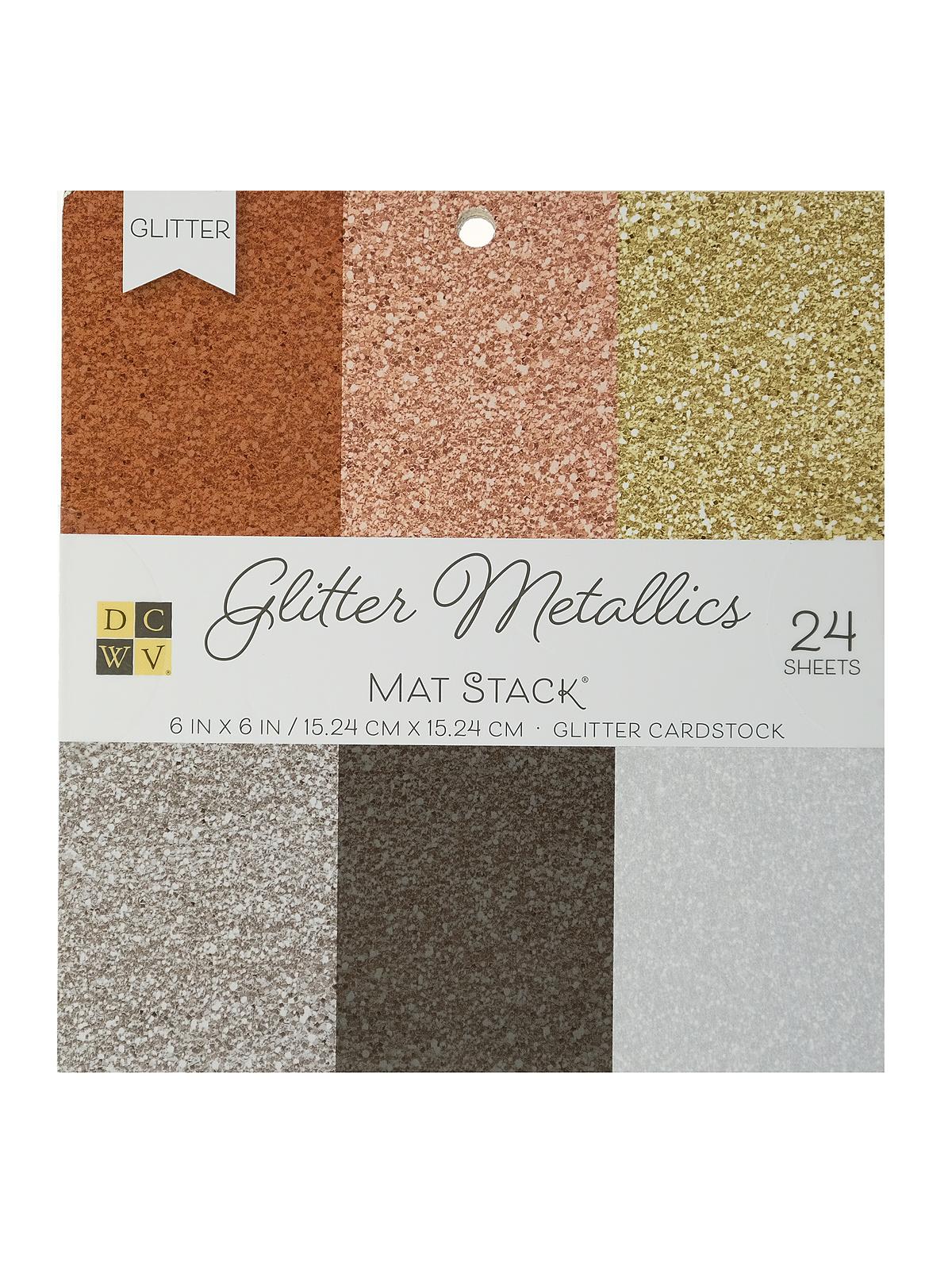 Cardstock Stacks 6 In. X 6 In. Glitter Metallics 24 Sheets