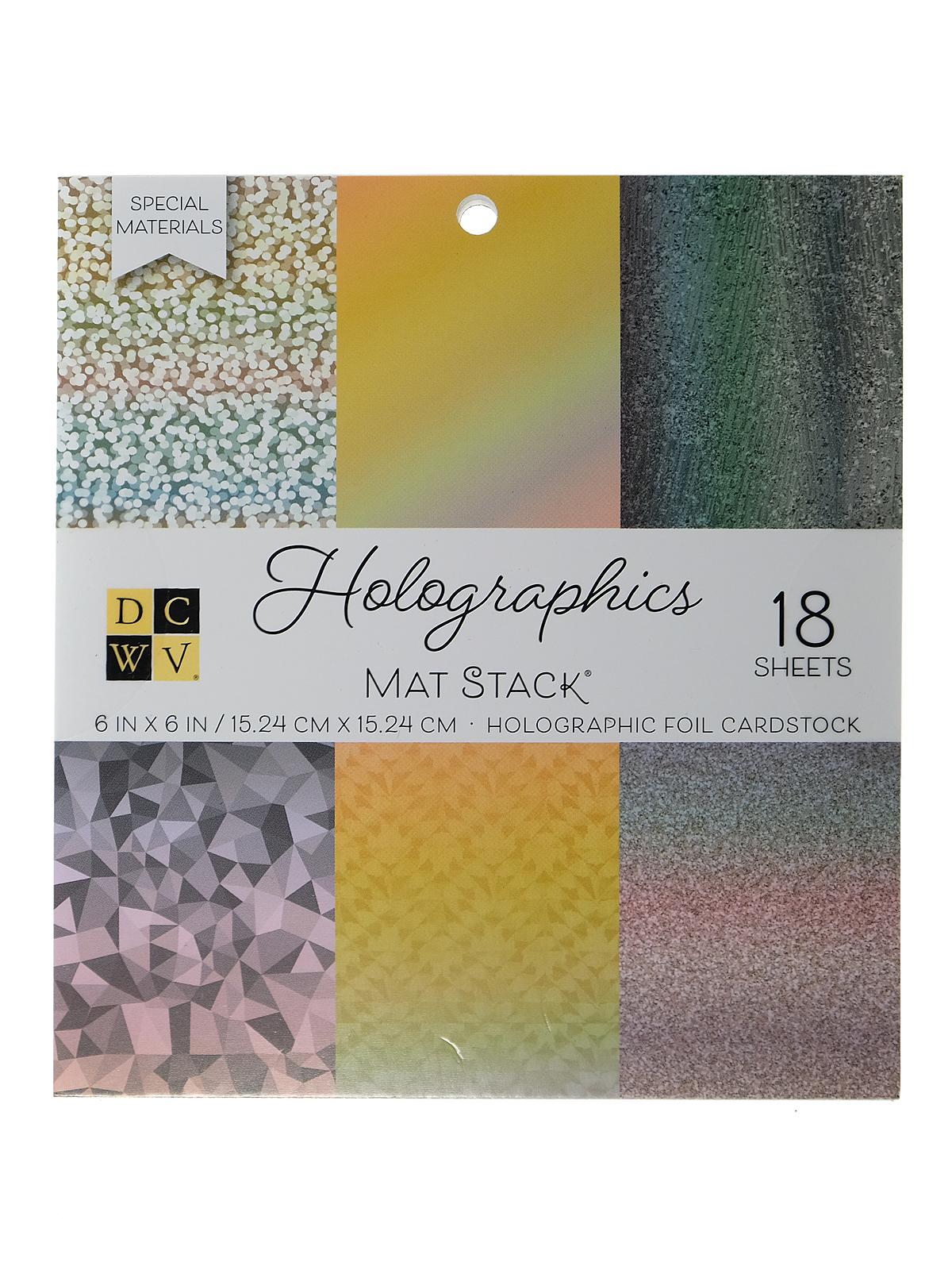 Cardstock Stacks 6 In. X 6 In. Holographic Solid 18 Sheets