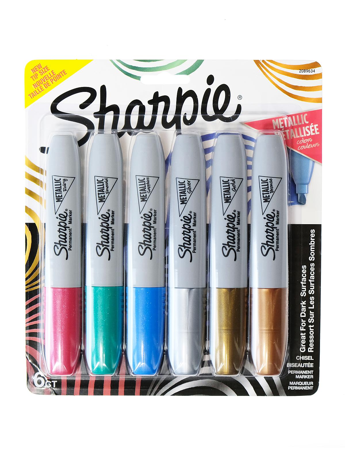 Metallic Set set of 6 assorted chisel tip