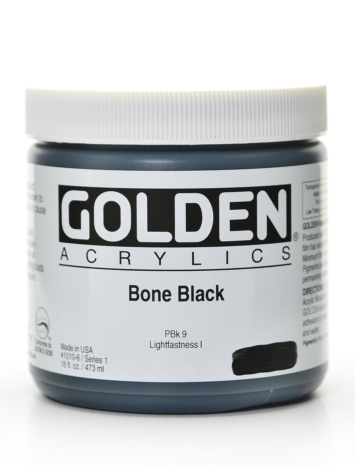 Heavy Body Acrylics bone black 16 oz.