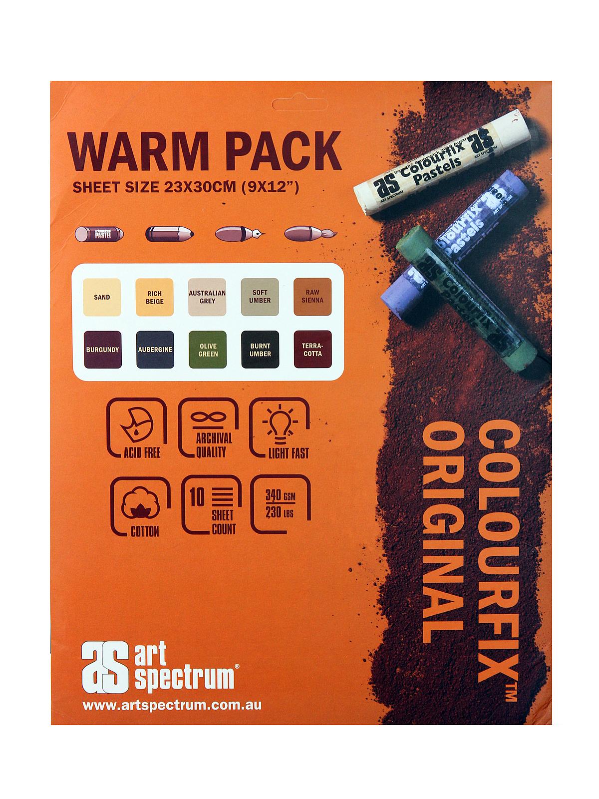 Colourfix Paper Rainbow Packs warm tones pack of 10