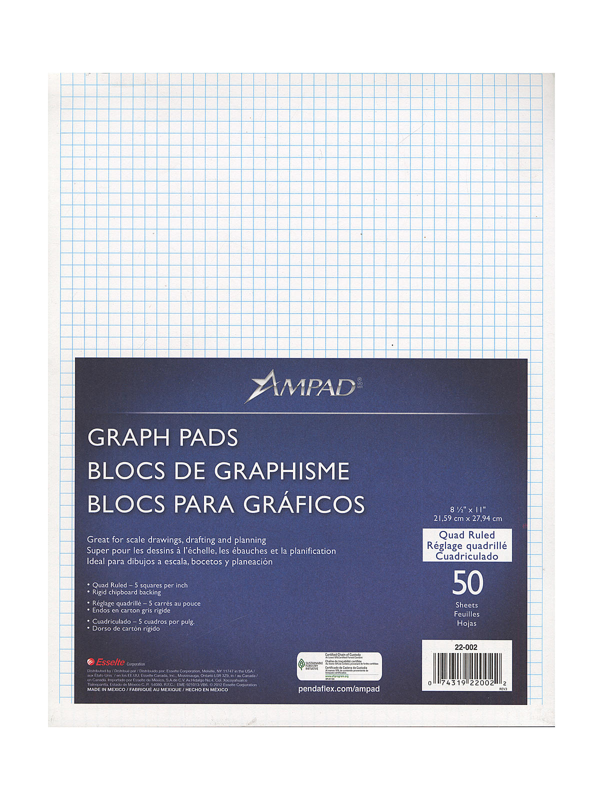 Evidence Quad Pads 5 x 5 8 1 2 in. x 11 in.