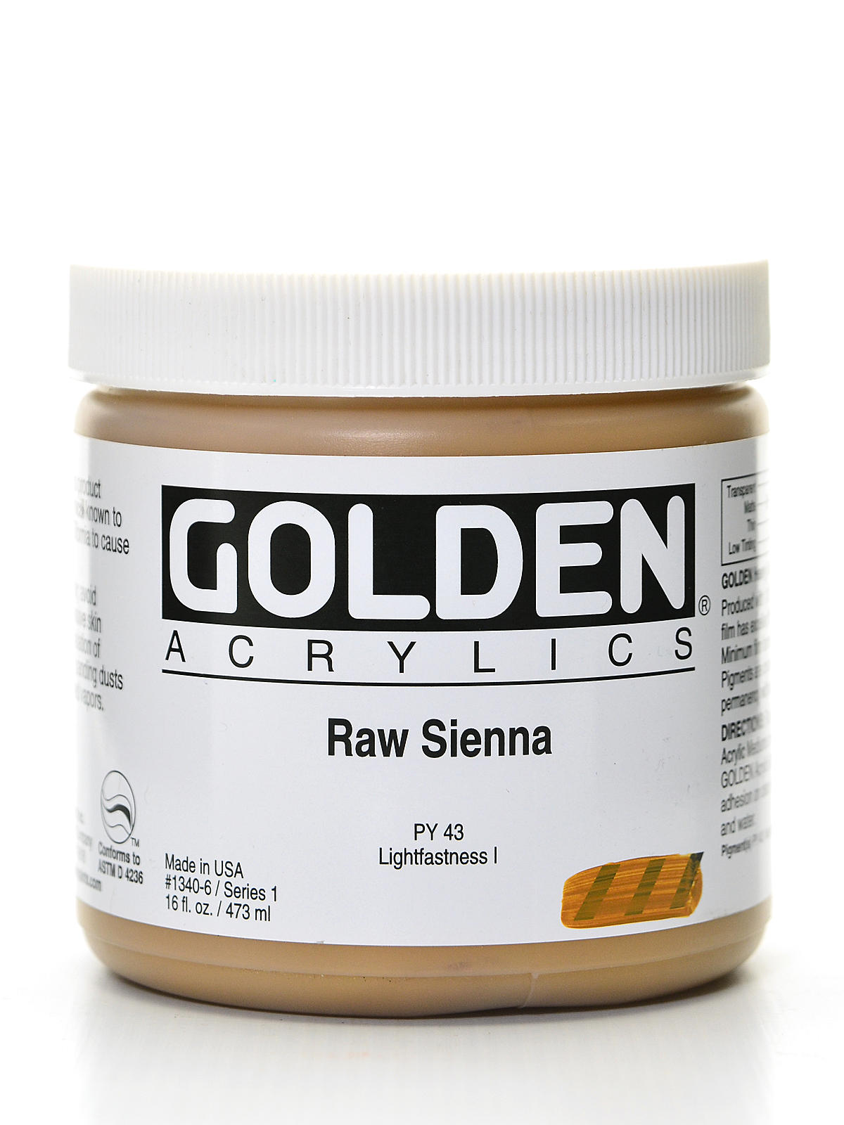 Heavy Body Acrylics raw sienna 16 oz.
