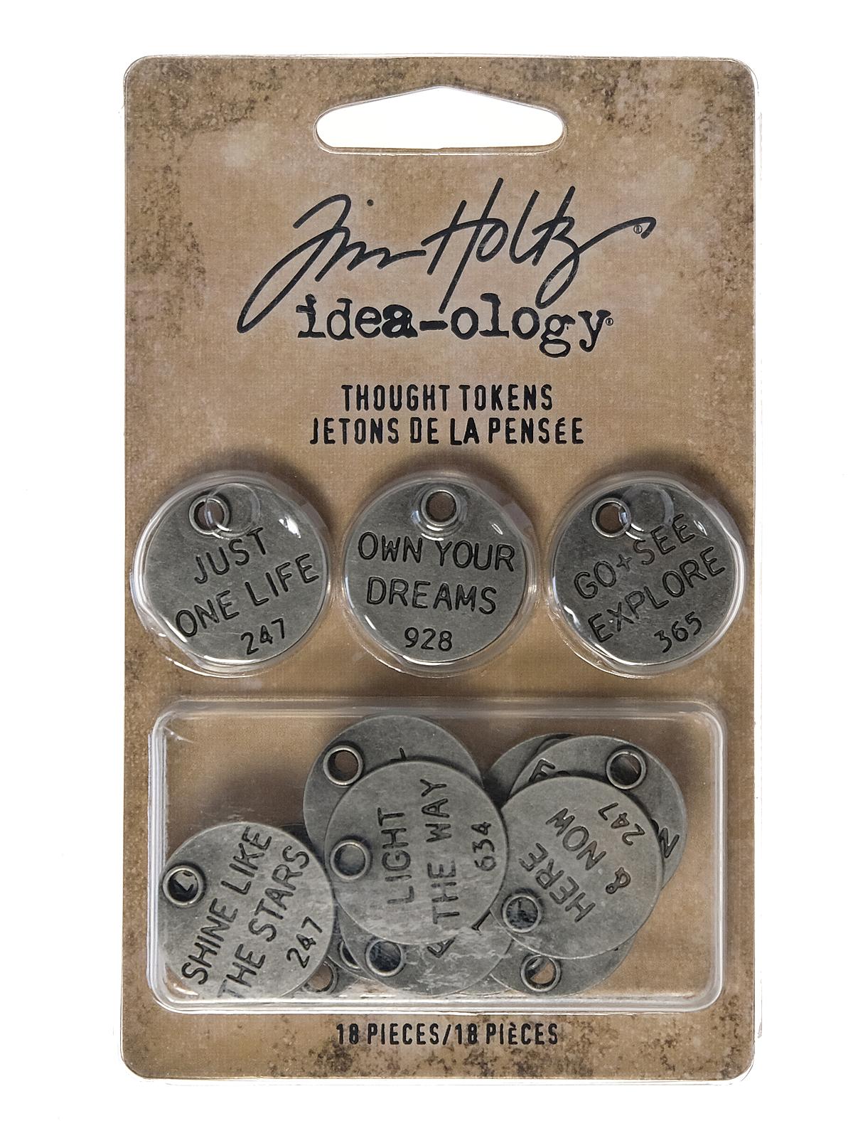 Idea-ology Findings thought tokens, nickel finish pack of 18