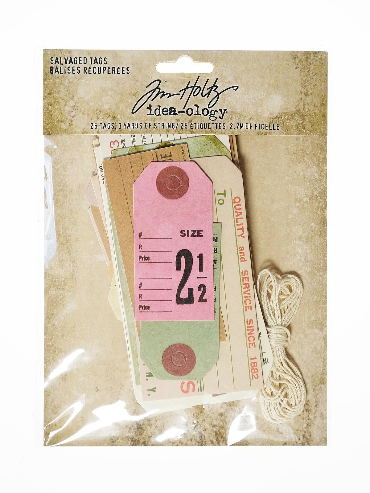 Idea-ology Paperie salvage tags, 3 yds. string pack of 25