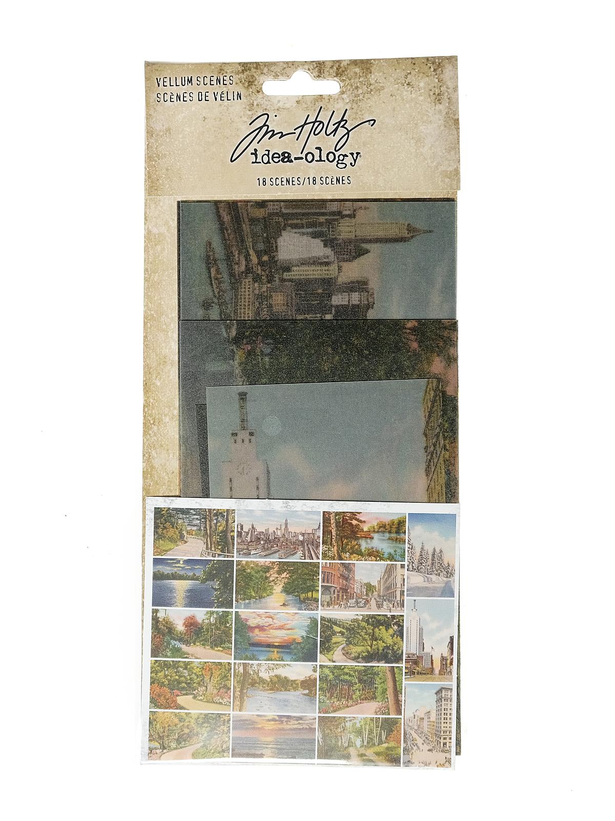Idea-ology Paperie vellum postcard scenes pack of 18