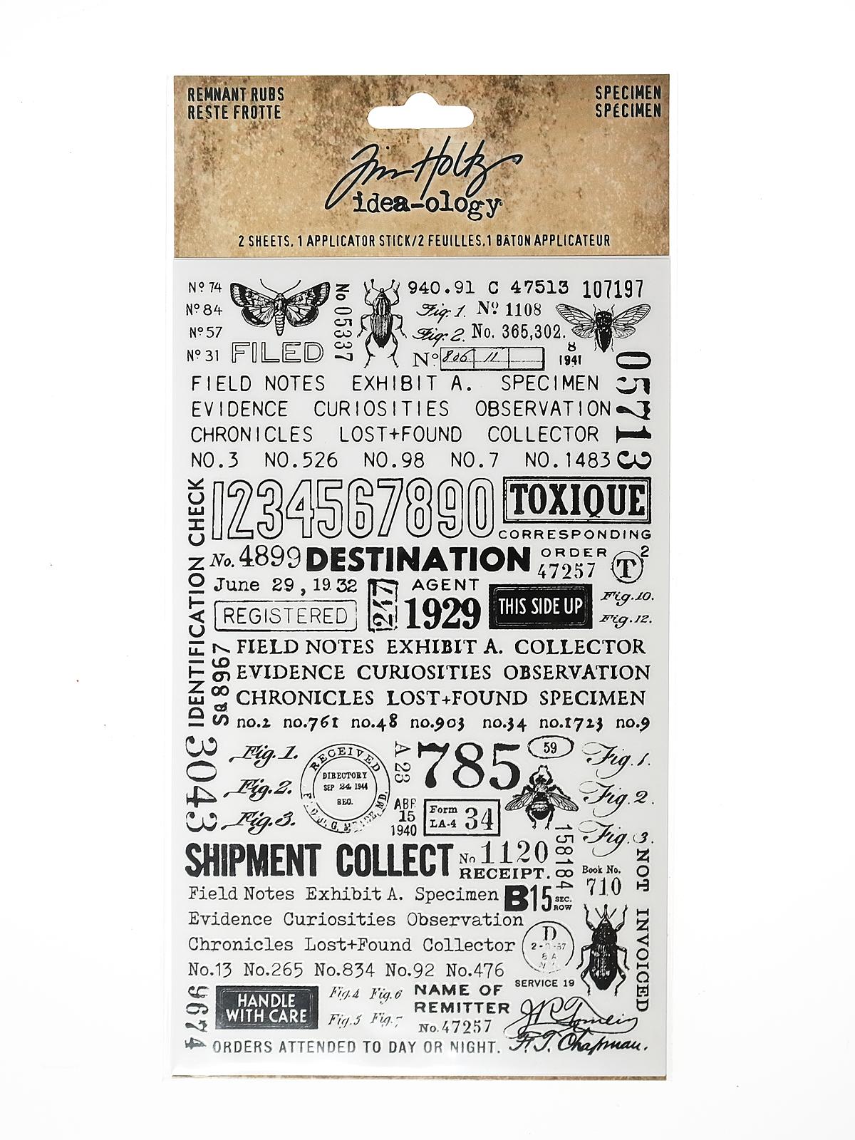 Idea-ology Paperie remnant rubs - specimen 2 sheets