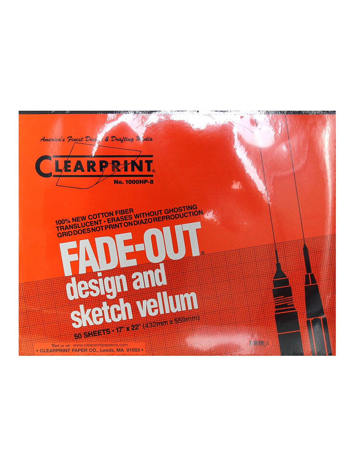 Fade-Out Design and Sketch Vellum - Grid Pad 8 x 8 17 in. x 22 in. pad of 50