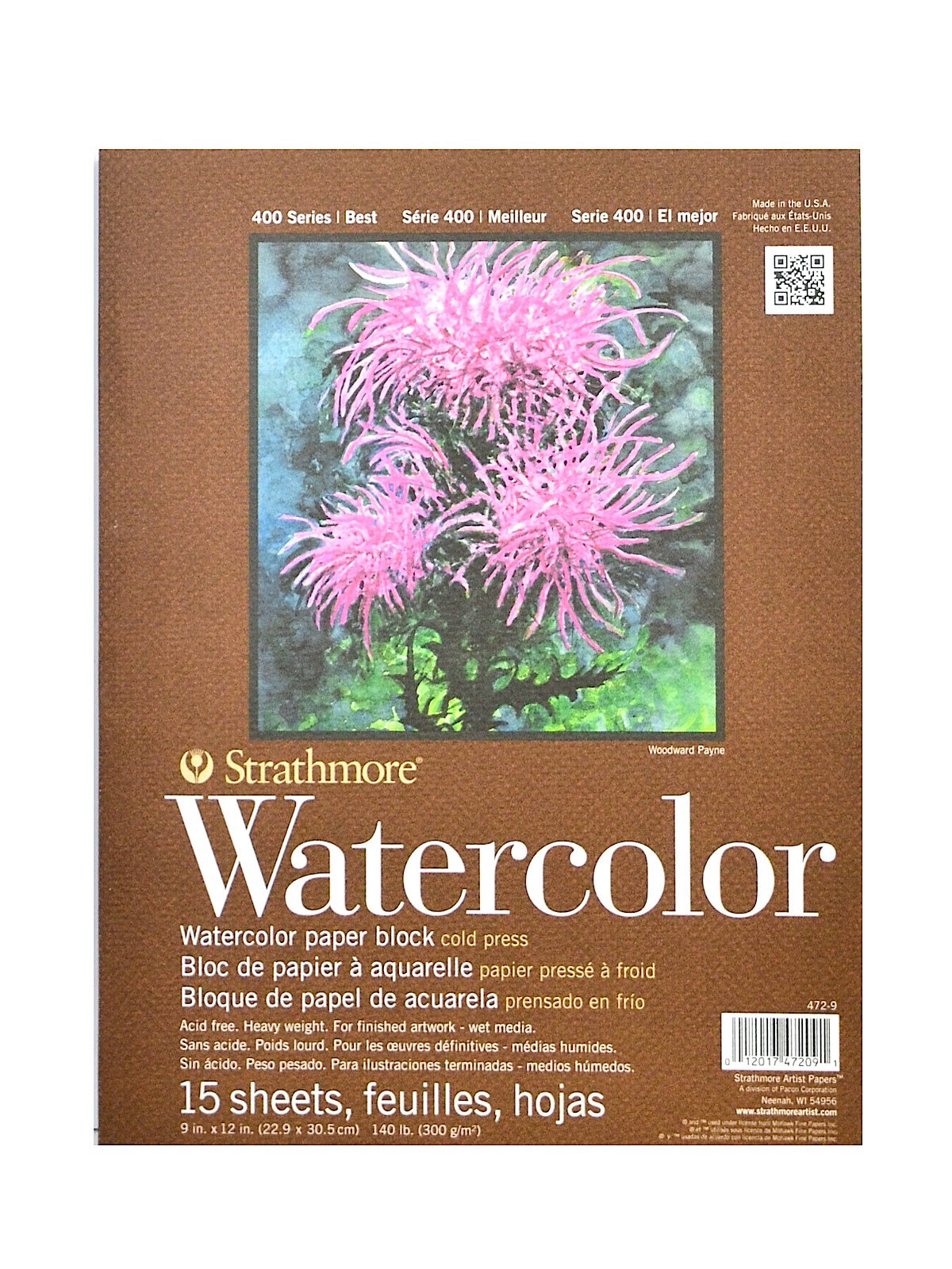 400 Series Watercolor Pad 9 in. x 12 in. block of 15