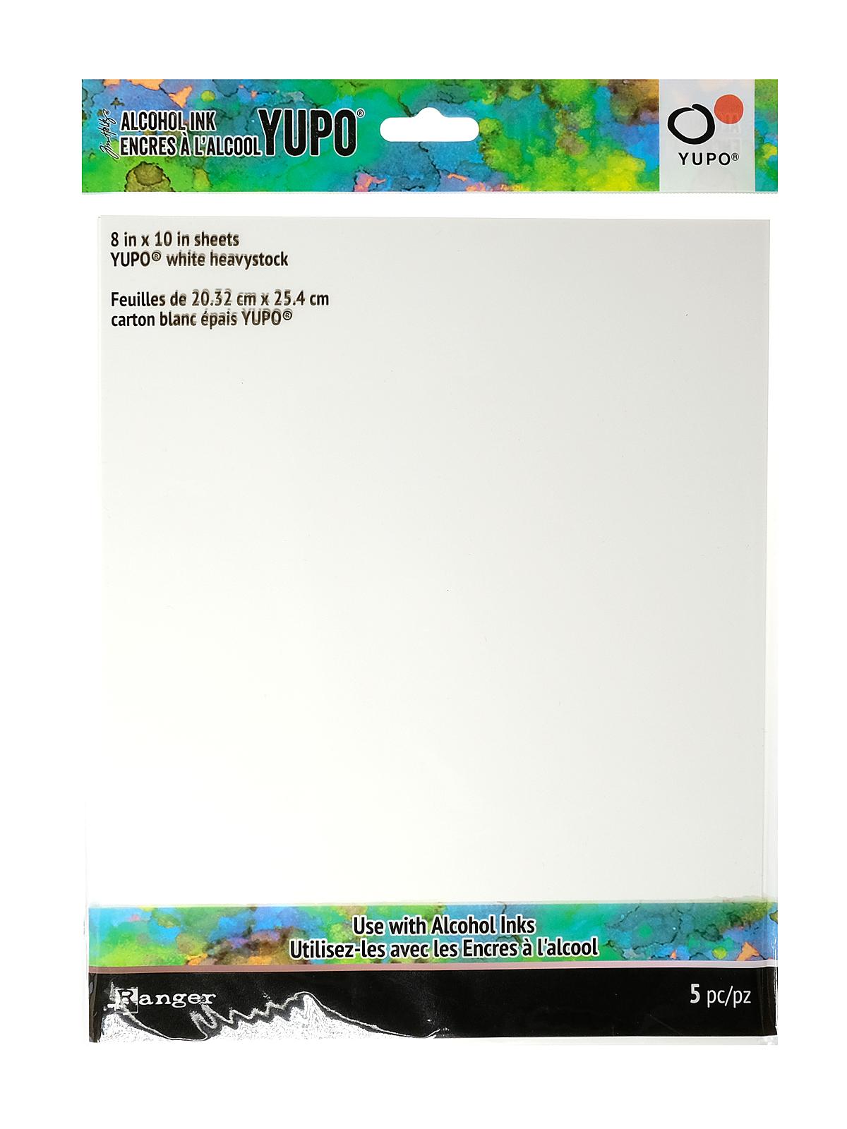 Tim Holtz Alcohol Ink Yupo Paper 8 in. x 10 in., 144 lb. pack of 5 white