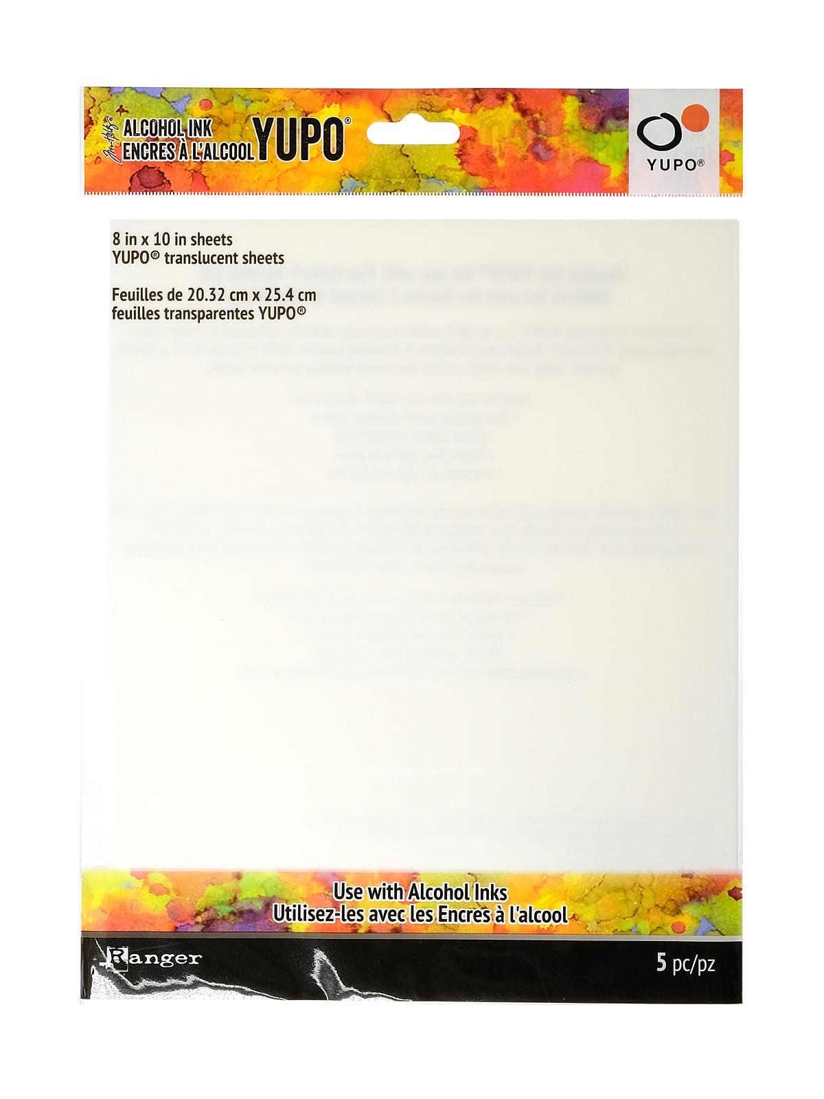 Tim Holtz Alcohol Ink Yupo Paper 8 in. x 10 in., 104 lb. pack of 5 translucent