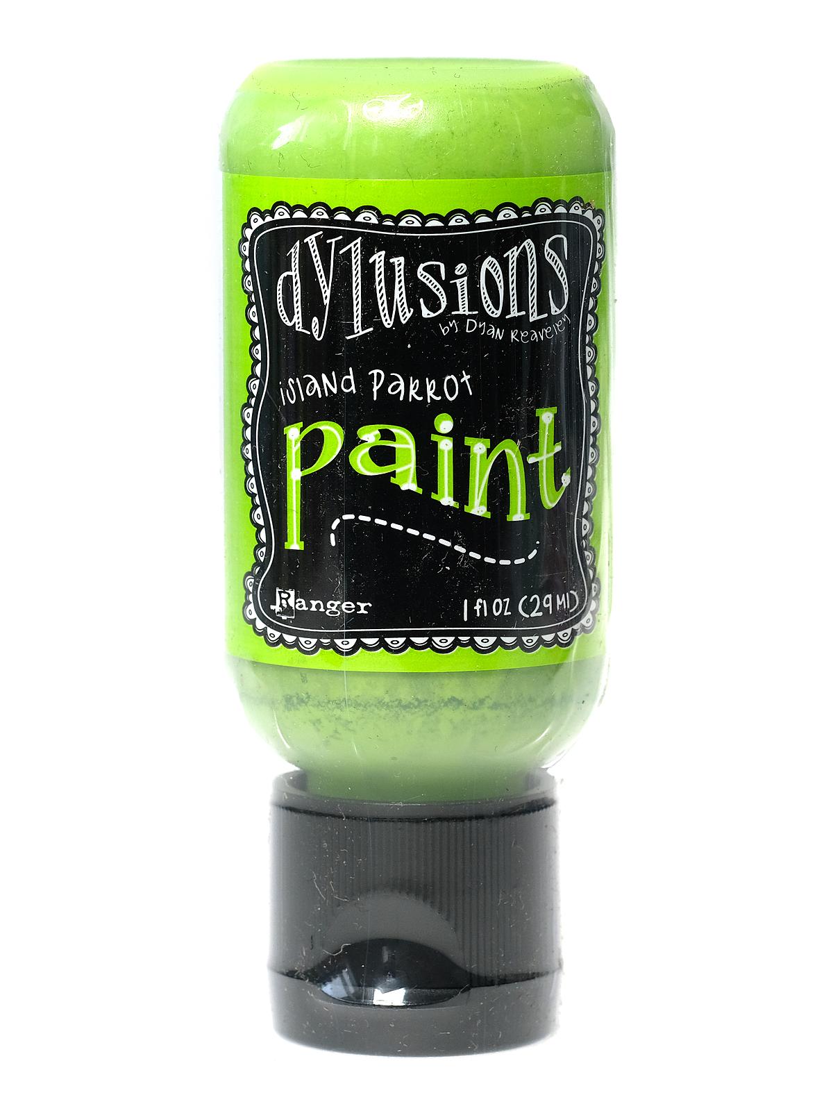 Dylusions Flip Cap Paint 1 oz. bottle island parrot