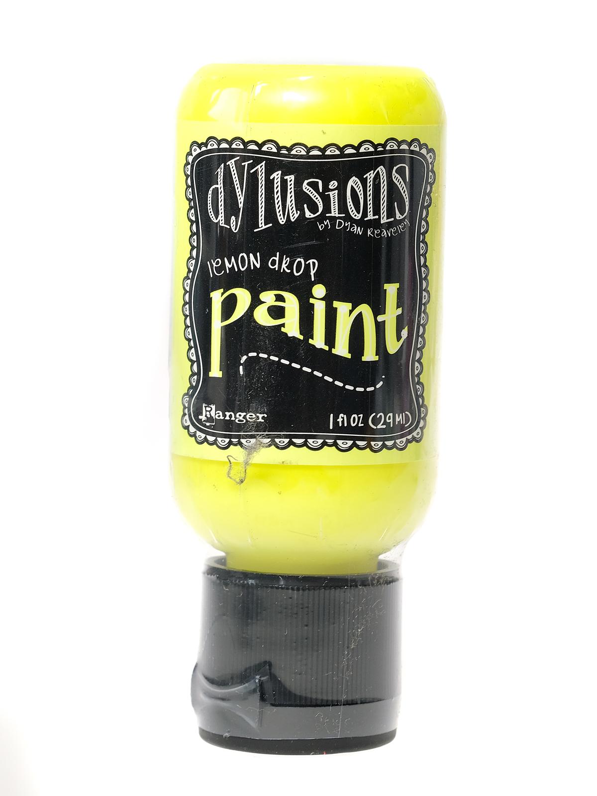 Dylusions Flip Cap Paint 1 oz. bottle lemon drop