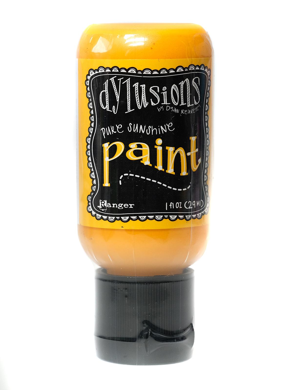 Dylusions Flip Cap Paint 1 oz. bottle pure sunshine