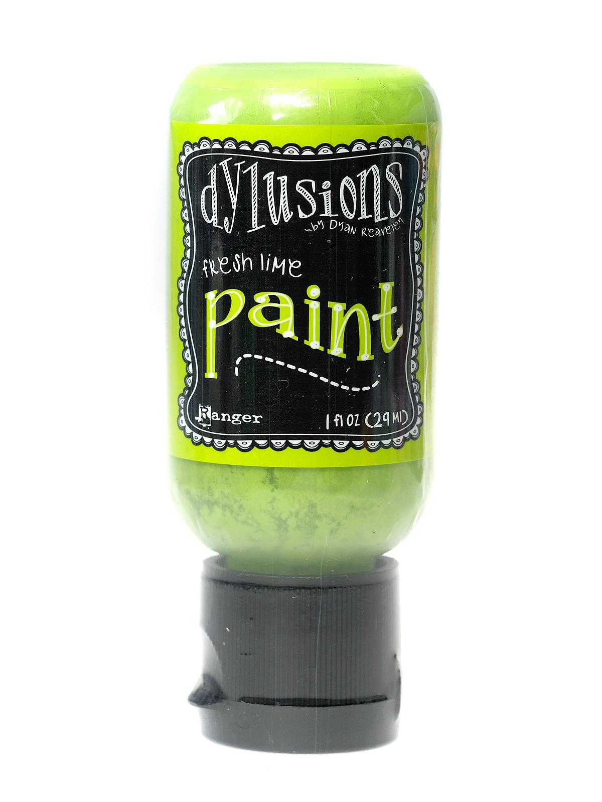 Dylusions Flip Cap Paint 1 oz. bottle fresh lime