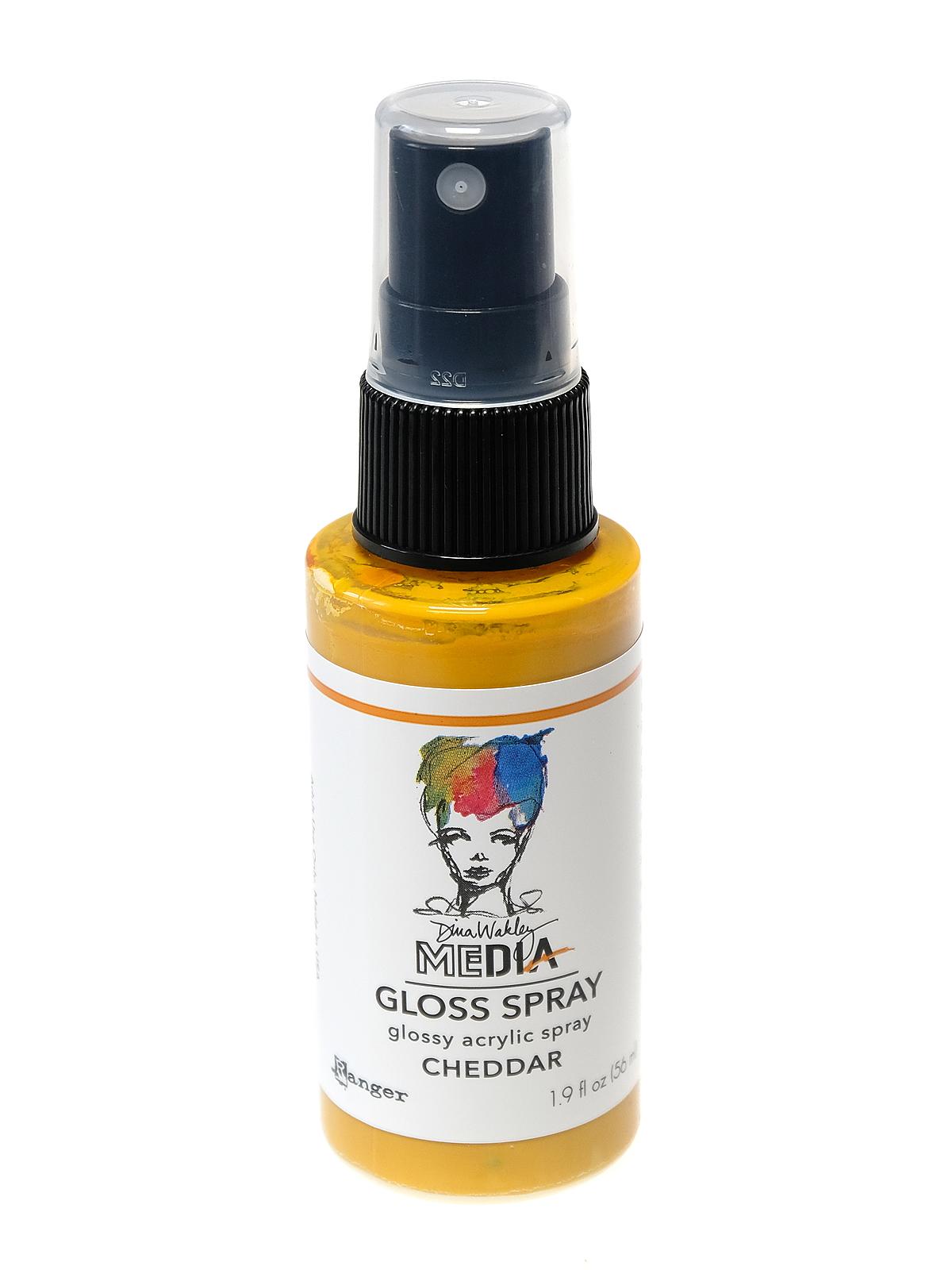 Dina Wakley Media Gloss Spray 1.9 fl. oz. bottle cheddar