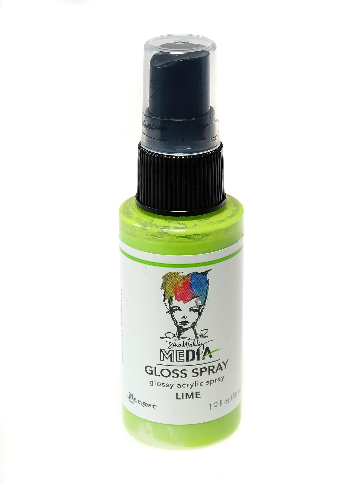 Dina Wakley Media Gloss Spray 1.9 fl. oz. bottle lime