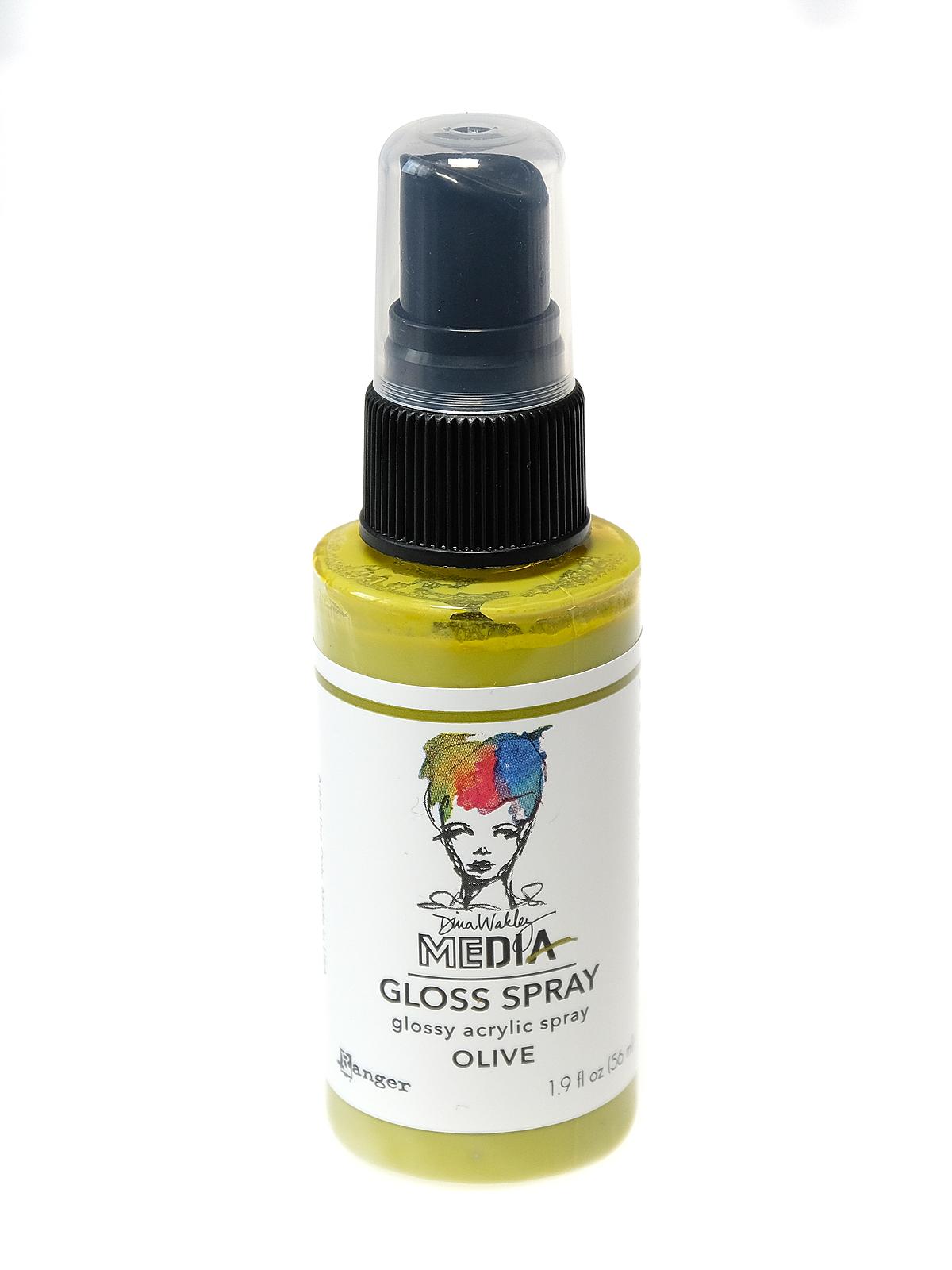 Dina Wakley Media Gloss Spray 1.9 fl. oz. bottle olive