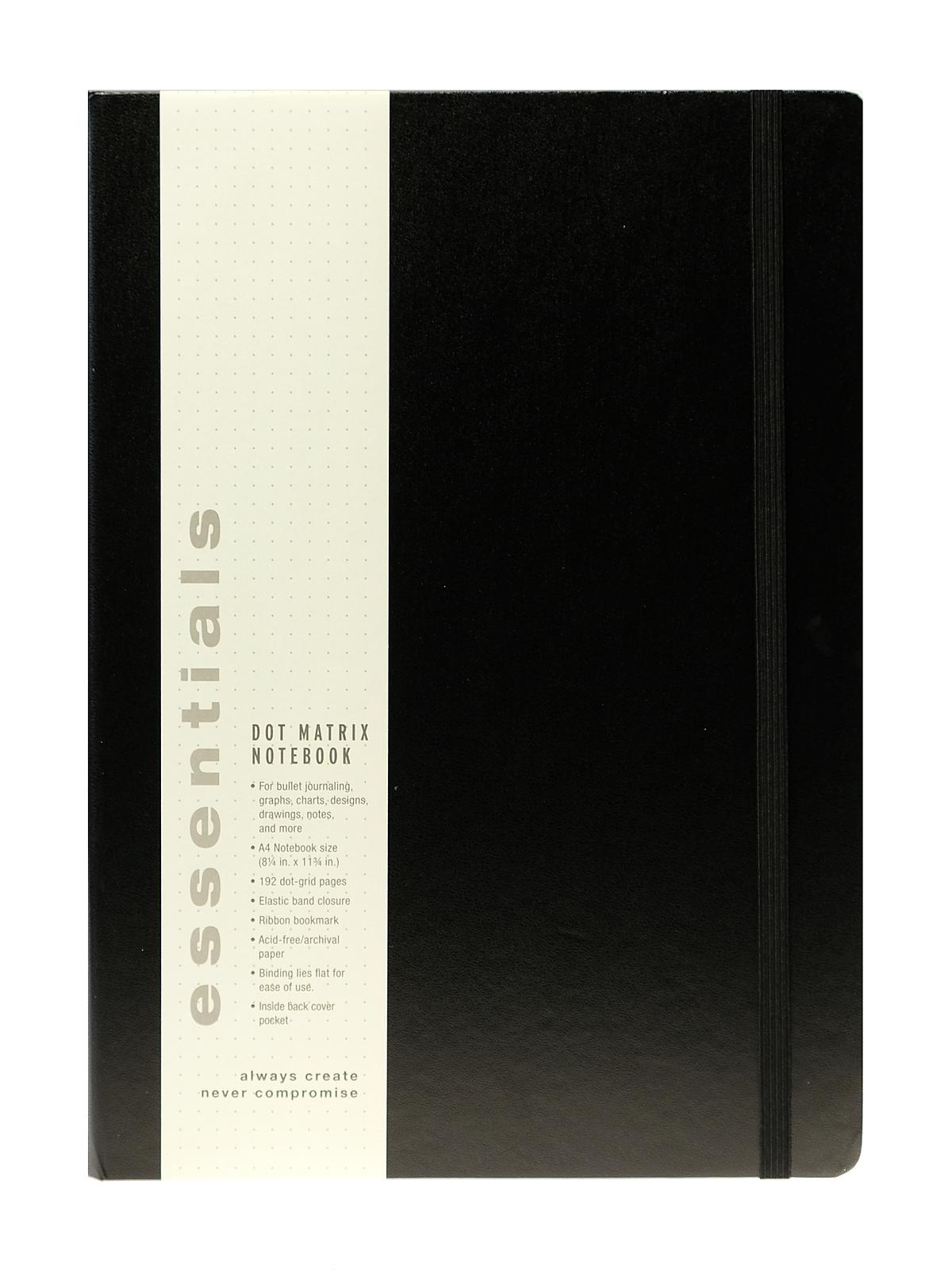 Essentials Dot Matrix Notebook 8 1 4 in. x 11 3 4 in. black