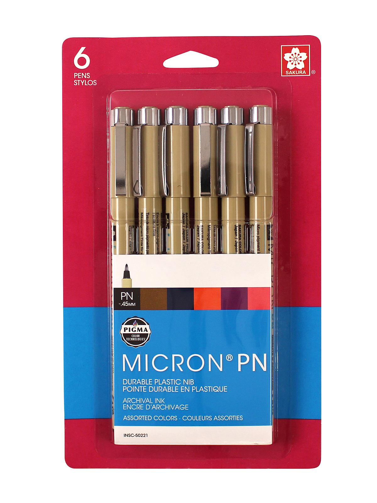 Pigma Micron PN Sets Assorted Set Of 6