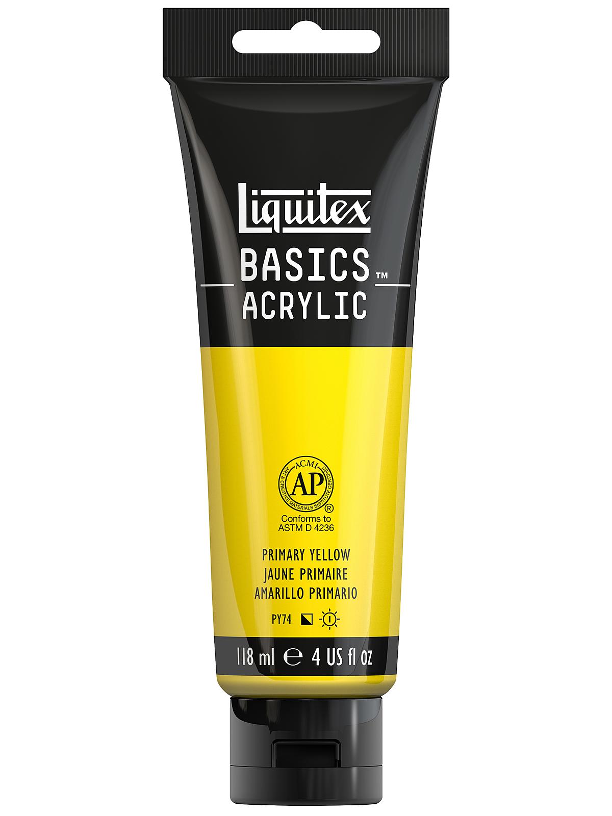 Basics Acrylics Colors primary yellow 4 oz. tube