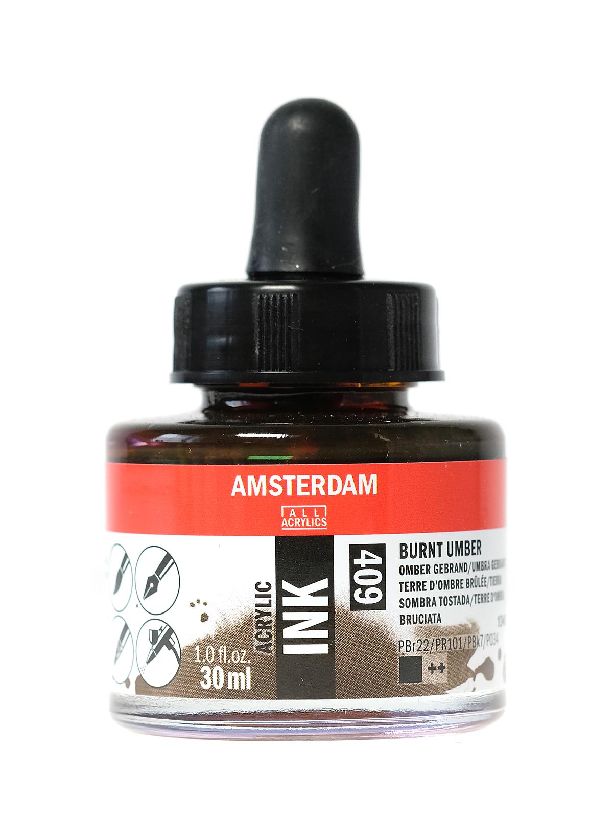 Acrylic Ink burnt umber 30 ml