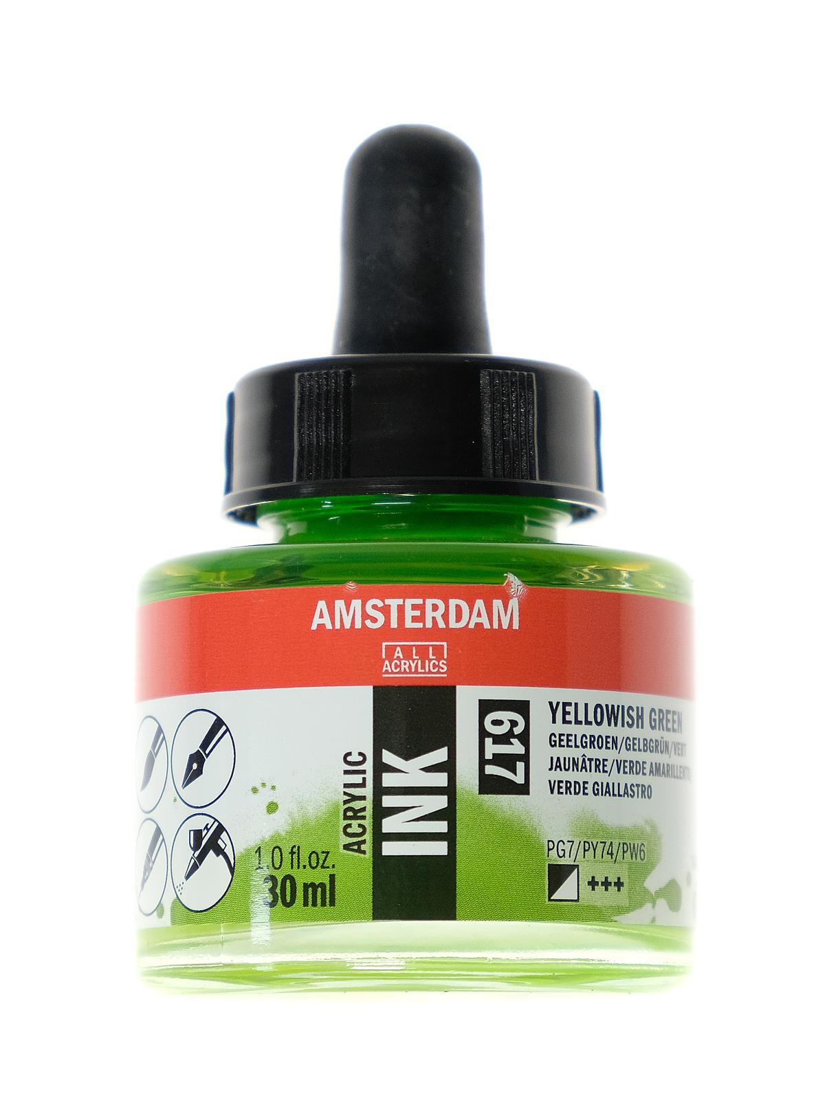 Acrylic Ink yellowish green 30 ml