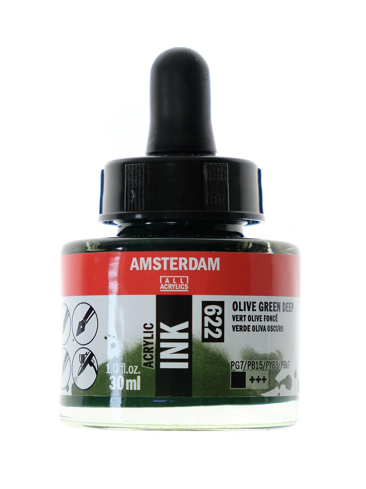 Acrylic Ink olive green deep 30 ml