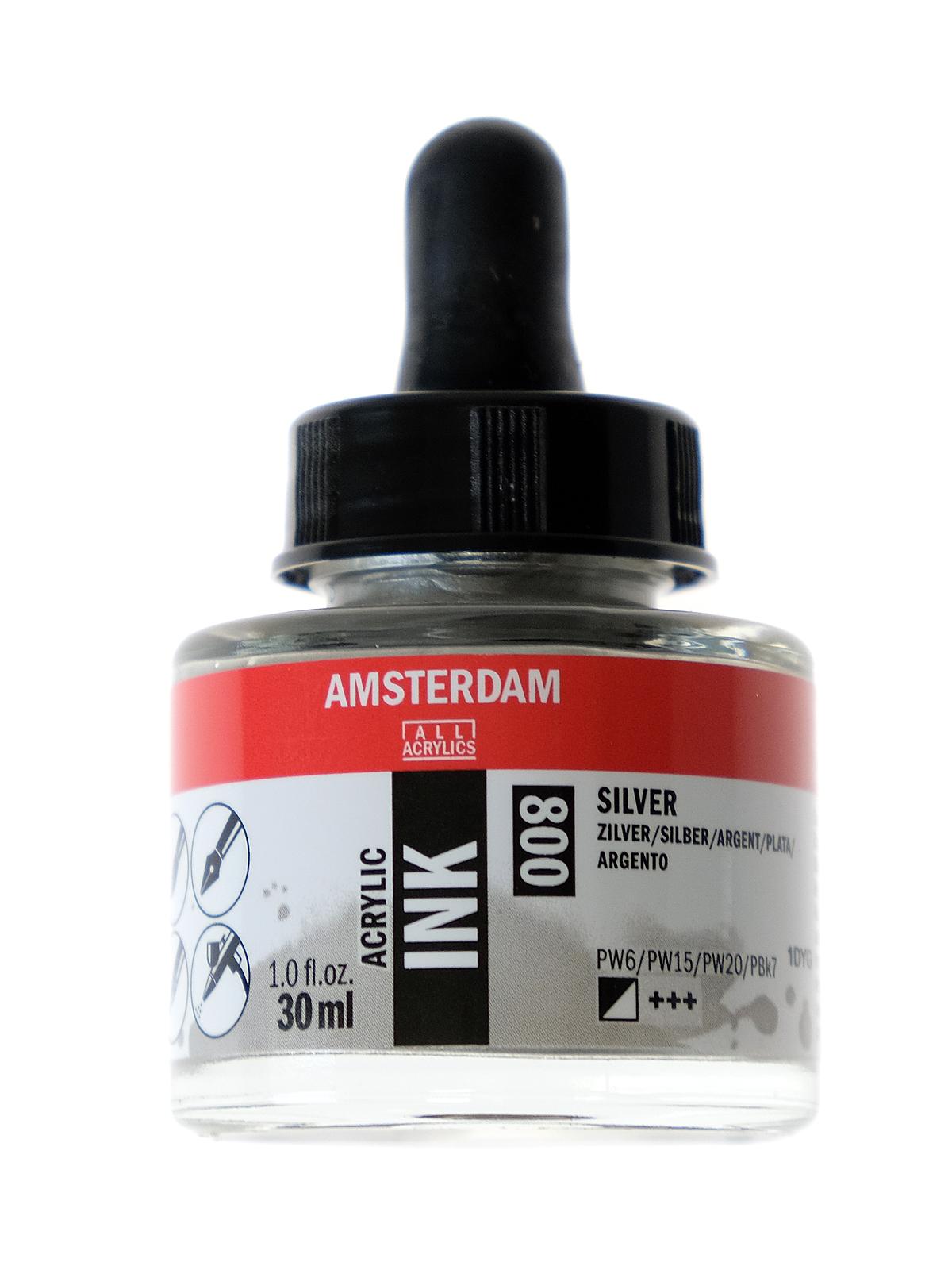 Acrylic Ink Silver 30 Ml