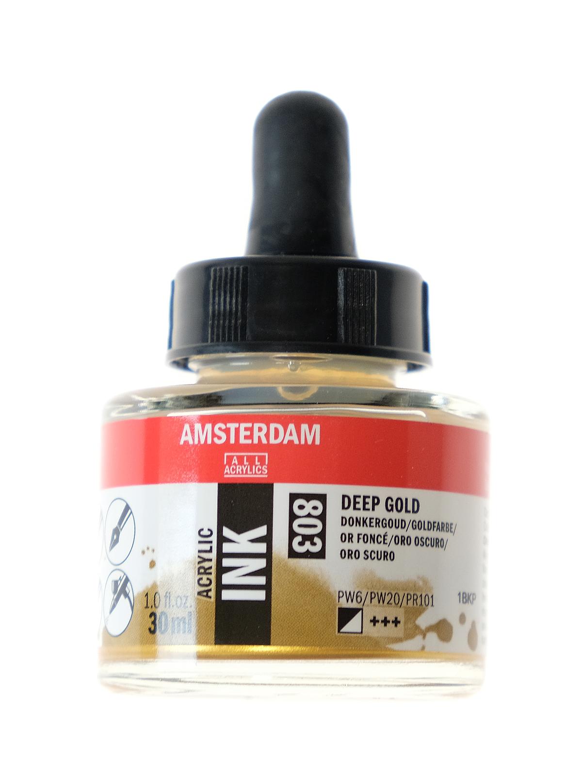 Acrylic Ink deep gold 30 ml