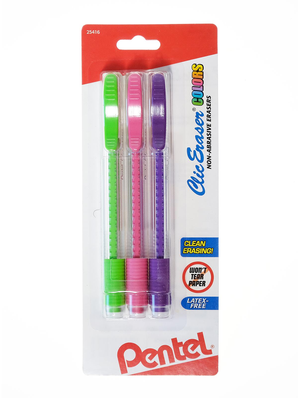 ClicEraser Colors assorted pack of 3
