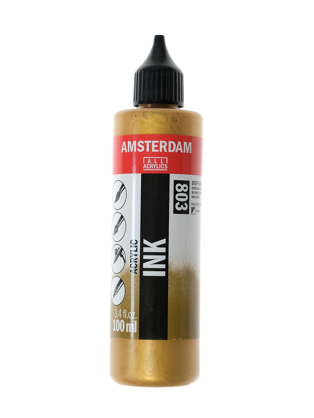 Acrylic Ink deep gold 100 ml