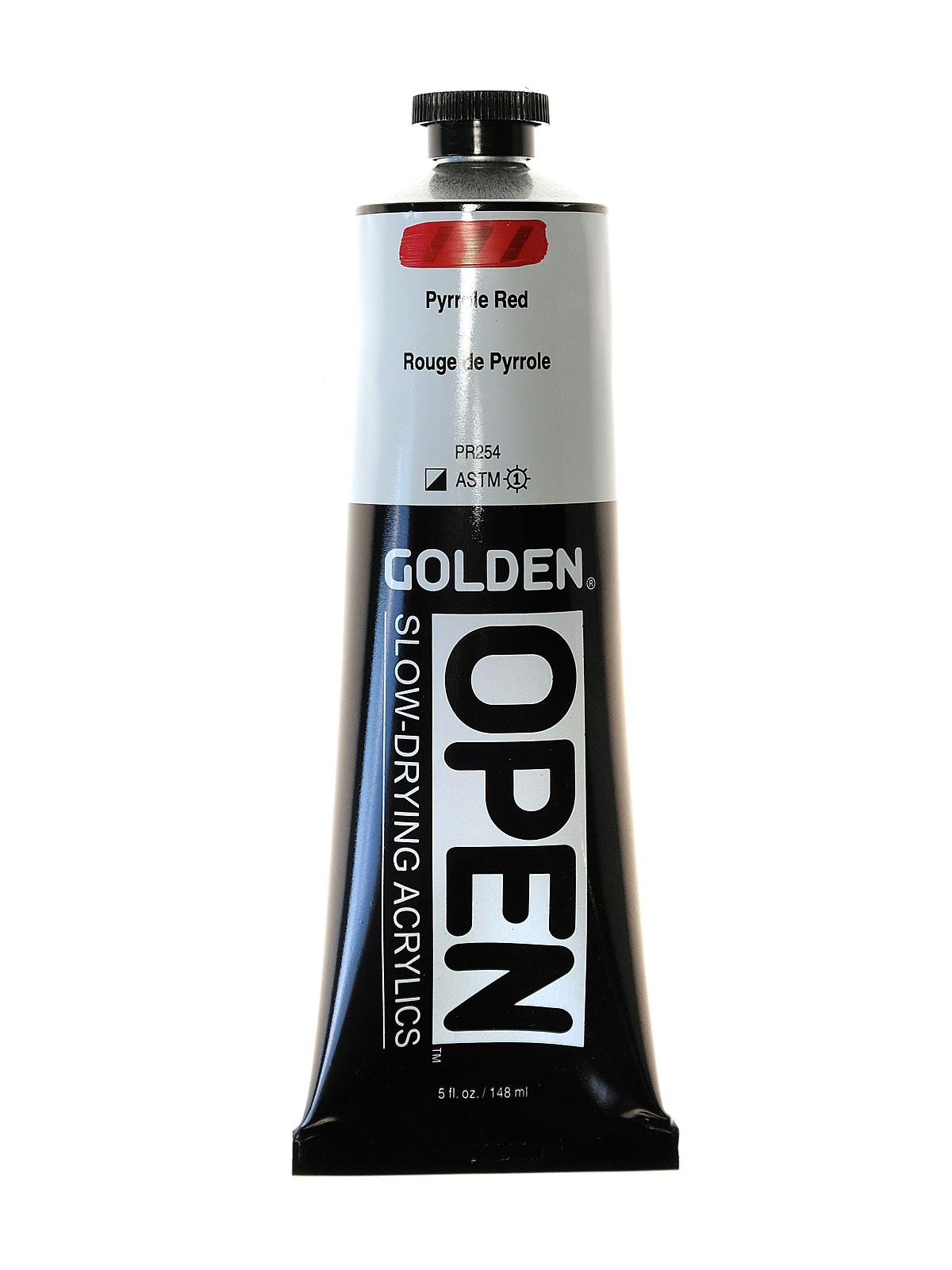 OPEN Acrylic Colors pyrrole red 5 oz. tube