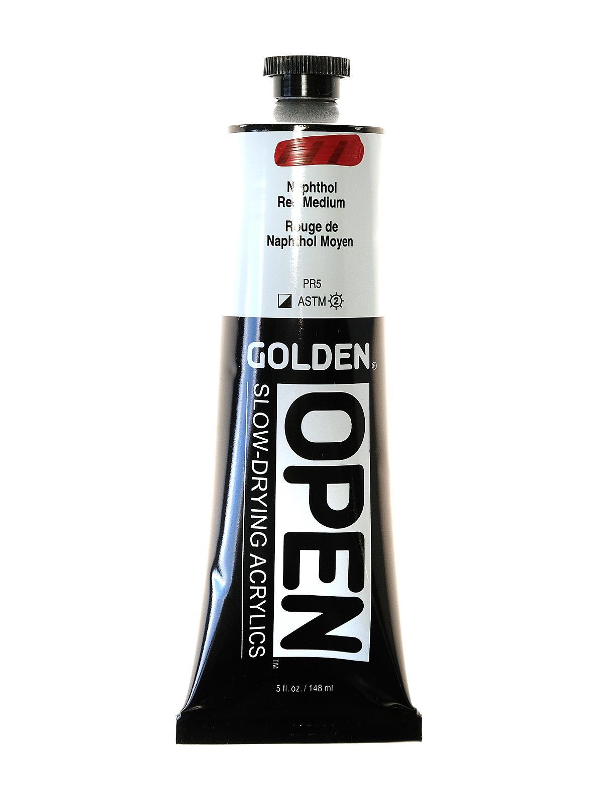 OPEN Acrylic Colors naphthol red medium 5 oz. tube