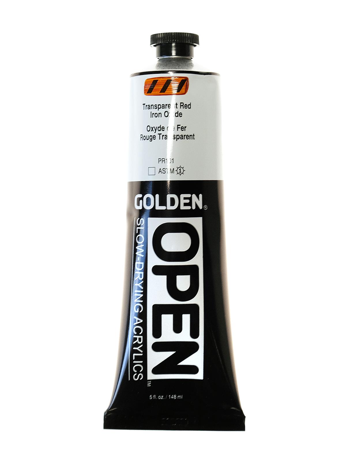 OPEN Acrylic Colors transparent red iron oxide 5 oz. tube