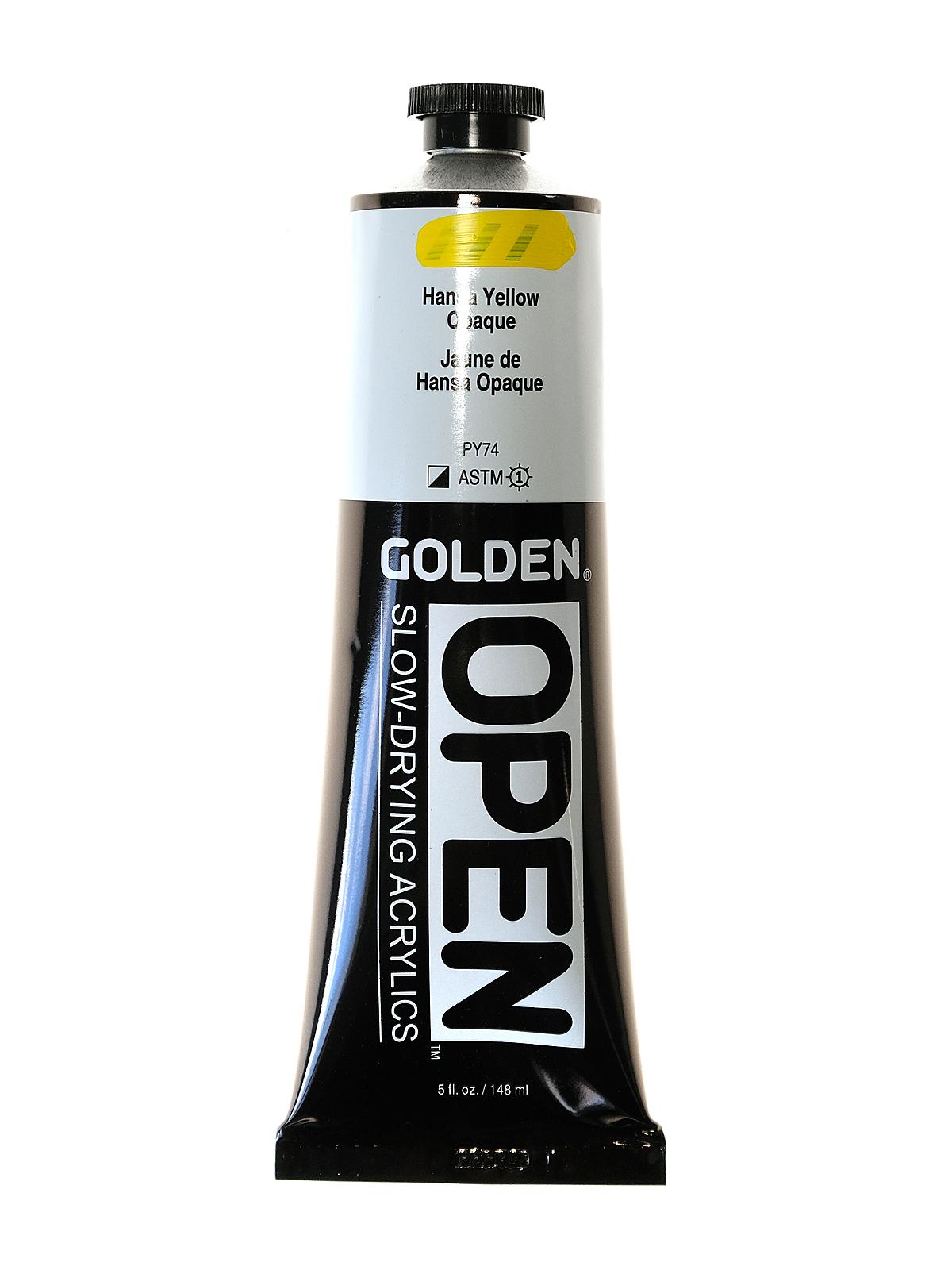 OPEN Acrylic Colors hansa yellow opaque 5 oz. tube